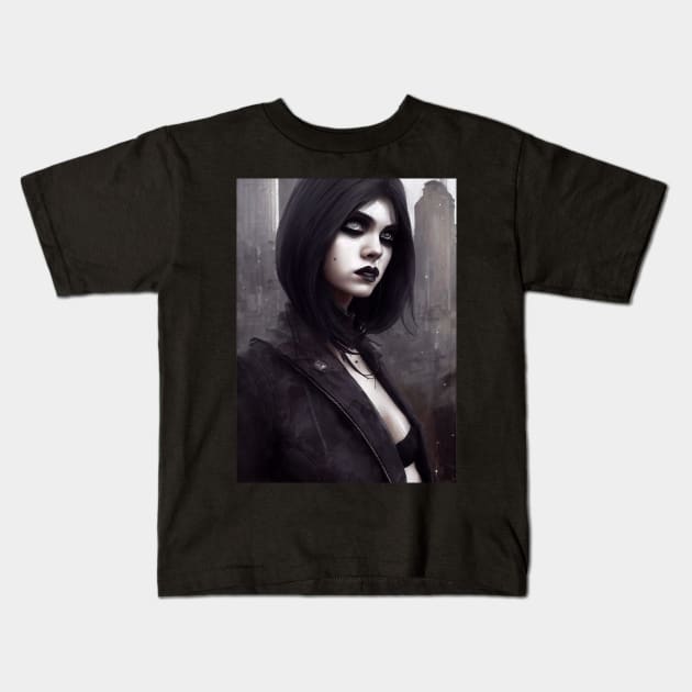 Goth Girl Kids T-Shirt by The Multiverse is Female